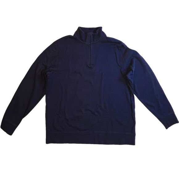 Vineyard Vines Sweater Womens Medium Navy Blue Quarter Zip Cotton Fall Pullover - Picture 5 of 12